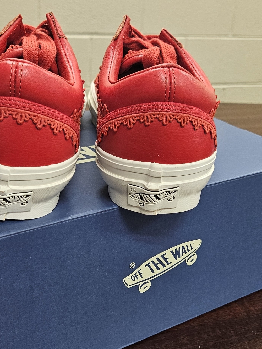 Vans Women's Old Skool Lace-Detail Sneakers - Red - Picture 6 of 10